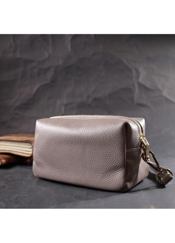 Женская интересная сумка с двумя ремнями из натуральной кожи 22275 Серый Vintage (276461733)