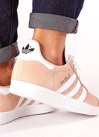 Бежеві жіночі кросівки кеди Adidas Originals Gazelle Womens