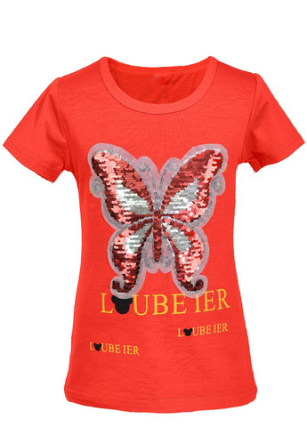 Красная футболки футболка на дівчаток (бабочка 3)16878-731 Lemanta