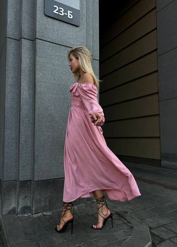 Рожева кежуал жіноча сукня софт No Brand