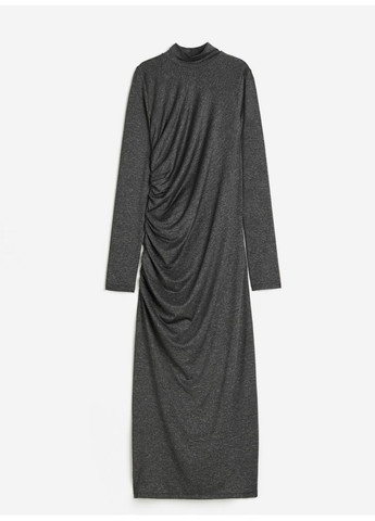 Серое вечернее женское трикотажное платье с высоким воротником н&м (56556) xs серое H&M