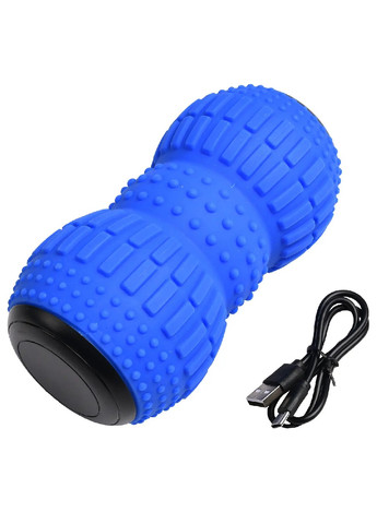 Массажер массажный мяч для тела вибрационный двойной 4 режима пластик силикон 17,5х9х9 см (476064-Prob) Синий Unbranded (276056969)