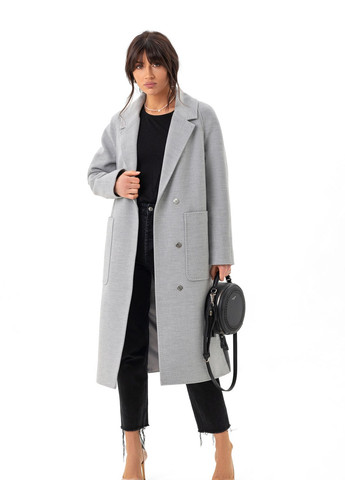 Сіре демісезонне Пальто з накладними кишенями «Аріана» сіре Emass