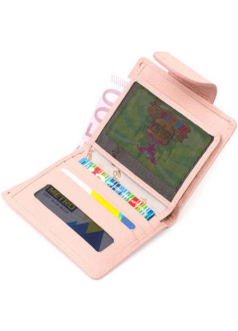 Практичный женский кошелек нежного цвета из натуральной кожи 22019 Пудровый Tony Bellucci (262158791)