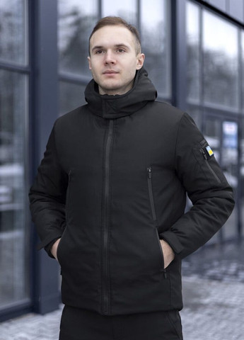 Черная зимняя куртка winter jacket motive зима черный Pobedov