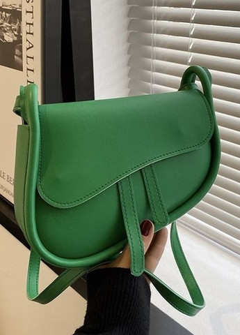 Женская классическая сумка седло 7048 кросс-боди через плечо зеленая No Brand (276252272)