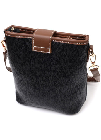 Интересная сумка на плечо для женщин на каждый день из натуральной кожи 22348 Черная Vintage (276461852)