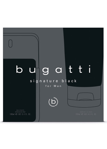 Подарочный набор туалетная вода и гель для душа для мужчин Signature Black Черный Bugatti (277812679)