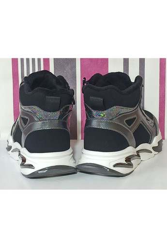 Серебряные повседневные осенние детские демисезонные ботинки для девочки утепленные на плюше 66312тн 32-20,5см 37-23см Weestep