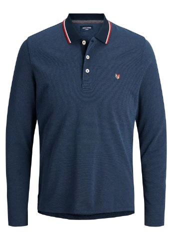 Темно-синяя футболка-поло демисезон,темно-синий-белый,jack&jones для мужчин Jack & Jones