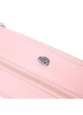 Стильная ключница нежного цвета из натуральной кожи 22510 Розовый st leather (278001131)