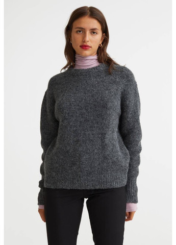 Темно-сірий демісезонний жіночий в'язаний светр (56316) xl темно-сірий H&M