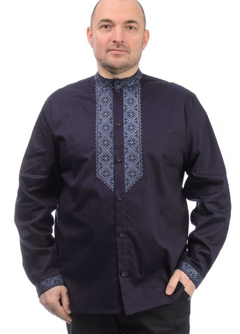 Коттоновая сорочка с вышивкой (темно-синий) Golfstream (277632845)