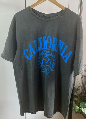 Серая футболка-туника варенка california No Brand