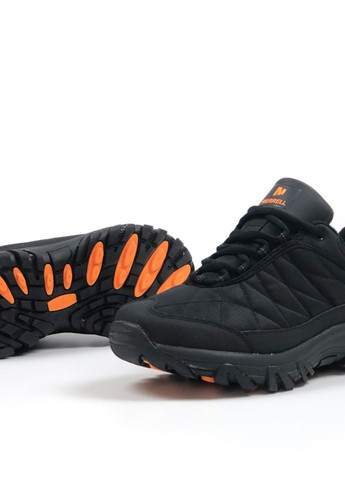 Чорні осінні кросівки чоловічі, вьетнам Merrell Thermo Black Orange