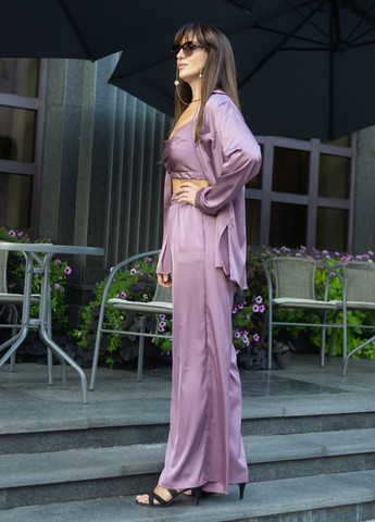 Жіночий костюм з шовку Армані сорочка та штани Темно-бузковий Maybel (260790031)