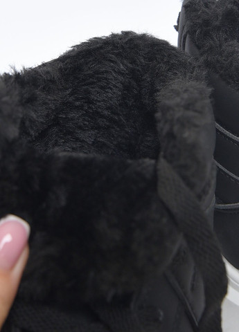 Черные зимние кроссовки женские на меху черного цвета Let's Shop