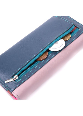 Жіночий практичний гаманець з натуральної шкіри 22521 Різнокольоровий st leather (277980422)