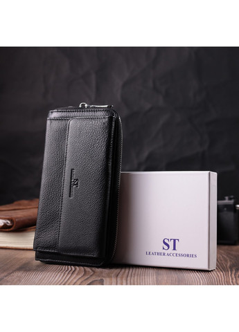 Функціональний гаманець-клатч унісекс з натуральної шкіри 22529 Чорний st leather (277980485)