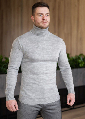 Сірий демісезонний теплий светр No Brand