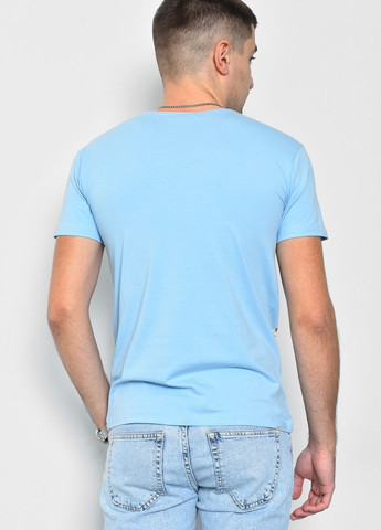 Блакитна футболка чоловіча блакитного кольору Let's Shop