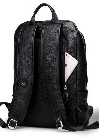 Кожаный рюкзак мужской для ноутбука модный вместительный рюкзак для мальчиков из кожи городской стиль 2023 Черный 65952 DobraMAMA (259018312)