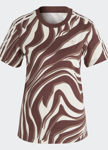 Коричнева всесезон футболка abstract allover animal print adidas
