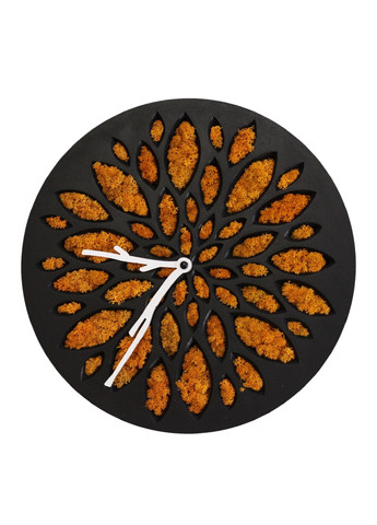 Часы настенные стильные практичные универсальные круглые со стабилизированным мхом из дерева 30х30х3.2 см (475777-Prob) Черные Unbranded (271140875)