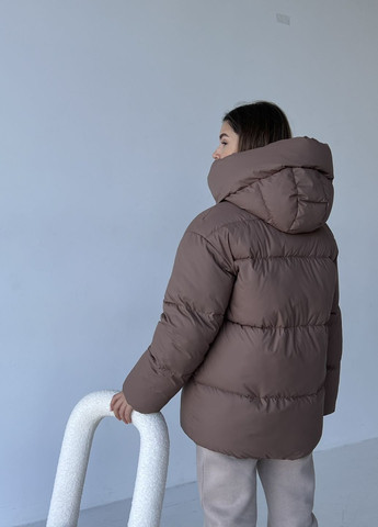 Коричневая зимняя подростковая зимняя куртка для девочки мокко 127051 No Brand