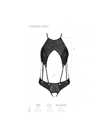 Боди из эко-кожи с ремешками и перфорацией Tamaris Body black L/XL — Passion (256927207)