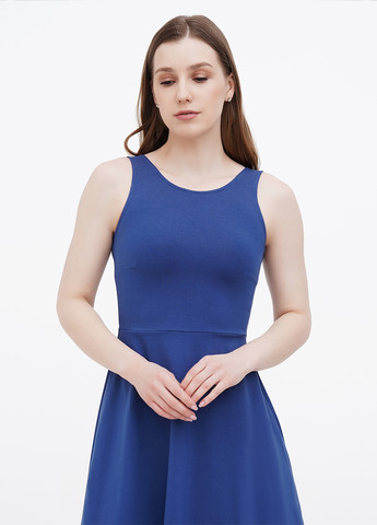 Синее повседневный платье клеш Daria Karpiuk однотонное
