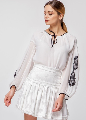 Молочна демісезонна молочна шифонова блуза Nai Lu-na by Anastasiia Ivanova
