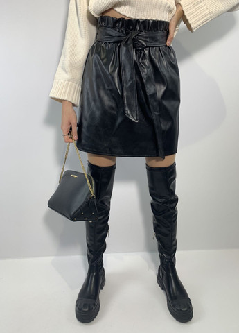 Черная юбка чорного цвета эко кожа Timiani