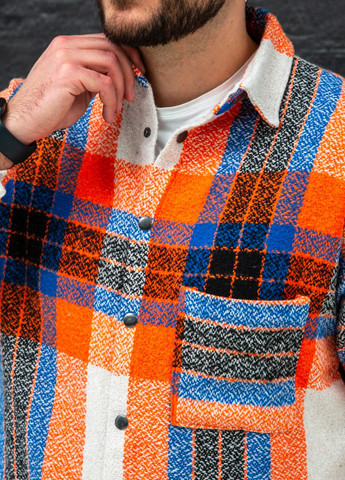 Оранжевая кэжуал рубашка в клетку Vakko