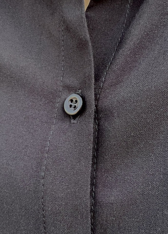 Черная кэжуал рубашка однотонная BeART с длинным рукавом