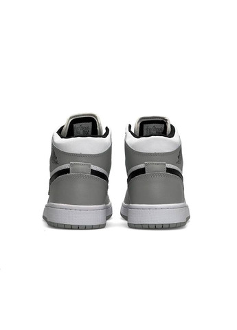 Сірі зимовий кросівки жіночі, вьетнам Nike Air Jordan 1 High Gray White Black Fur