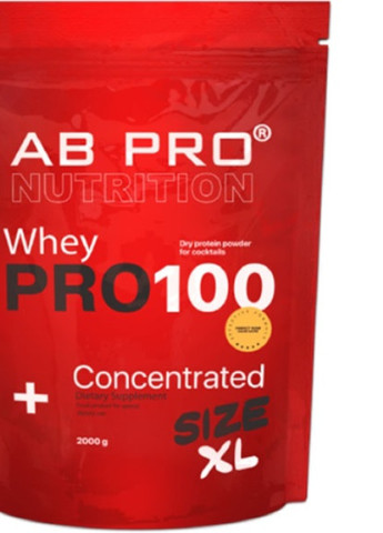 PRO 100 Whey Concentrated 2000 g /55 servings/ Шоколад AB PRO (256724116)