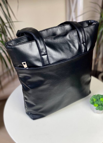 Женская черная сумка шоппер черная экокожа повседневная универсальная SG (258402457)