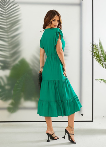 Зелена жіноча сукня міді колір зелений р.42/44 435747 New Trend