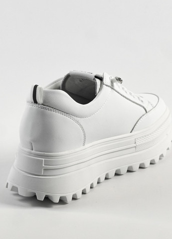 Білі всесезонні білі кросівки на платформі шкіра Lonza