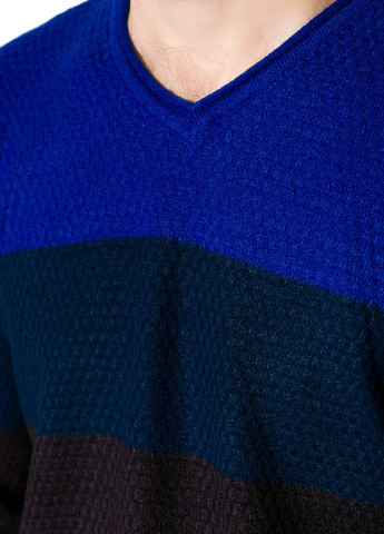 Прозорий демісезонний пуловер триколірний (електро-темно-синій) Time of Style