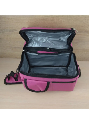 Термосумка термоізоляційна сумка компактна містка на блискавці два термовідділи 25х24х16 см (475106-Prob) Рожева Unbranded (262083050)
