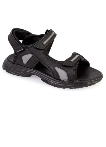 Черные повседневные сандалии подростковые для мальчиков бренда 7300064_(1) Grunwald на липучке