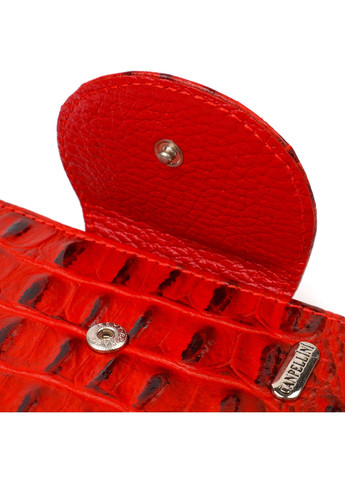 Жіноче фактурне портмоне середнього розміру з натуральної шкіри з тисненням під крокодила 21807 Червоне Canpellini (259874039)