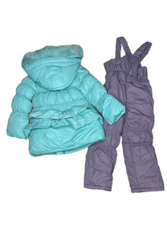 Бирюзовый зимний комплект (куртка, жилетка, полукомбинезон) Ohccmith