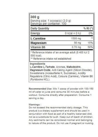 Olimp Nutrition L-Carnitine Xplode 300 g /100 servings/ Cherry Olimp Sport Nutrition (256719520)