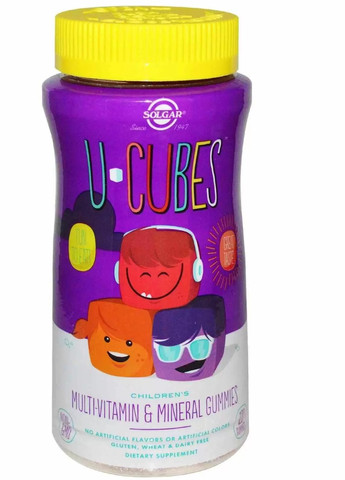 U-Cubes, Children's Multi-Vitamin & Mineral Gummies 120 Gummies Solgar (257252298)