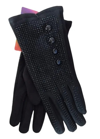 Жіночі розтяжні рукавички чорні 196s3 л л л л BR-S (261771686)