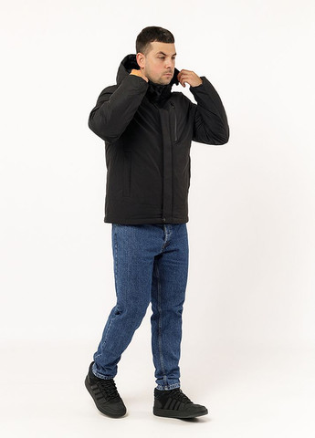 Чорна демісезонна чоловіча коротка куртка колір чорний цб-00220368 K.F.G.L.