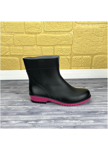 Резинові жіночі чоботи короткі Е-00863 Чорні Litma (259967381)